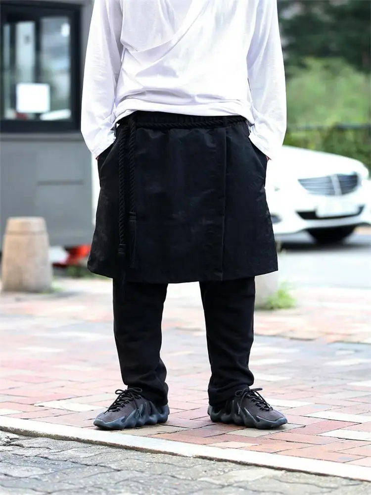 Men's Leisure Spring And Autumn New Personality False Two Korean Casual Comfortable Loose Large Size Pants