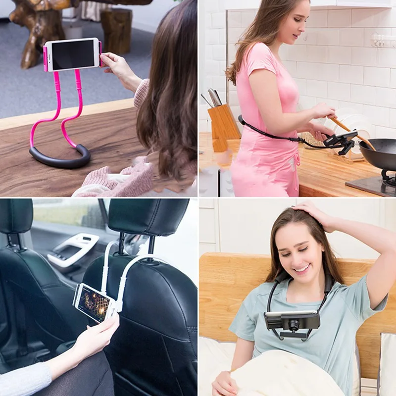  Multi-Funktion Flexible Handy Halter Hals Faul Halterung Bett 360 Grad Handys Halter Stehen für iPh