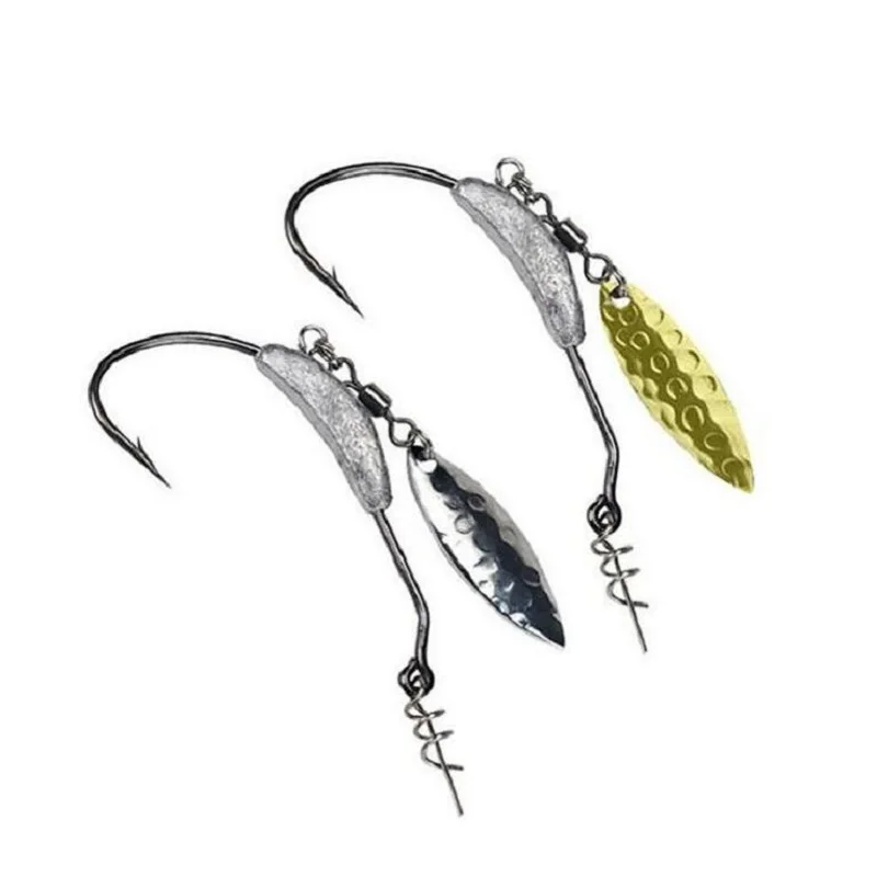 

Fishing hooks 2pcs 2g 3g 4g 5g 7g jig head hook with sequins and spring lock needle crank hook for Soft Bait Crankbait pesca
