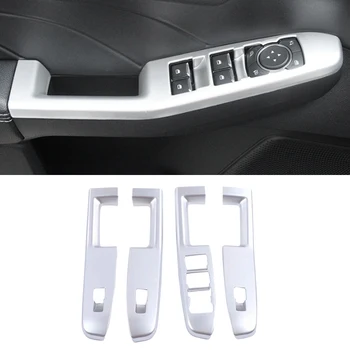 

ABS Matte/Carbon Fiber Color Car Door Window Lift Switch Cover Trim Accessories 4pcs for Ford Kuga Escape 2020 Left Hand only