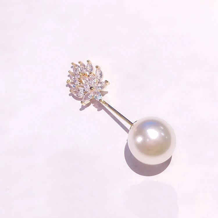 A С большими бусинами имитация жемчужная брошь булавка платье горный хрусталь Украшение Пряжка булавка ювелирные изделия Броши для мужчин и женщин - Окраска металла: A