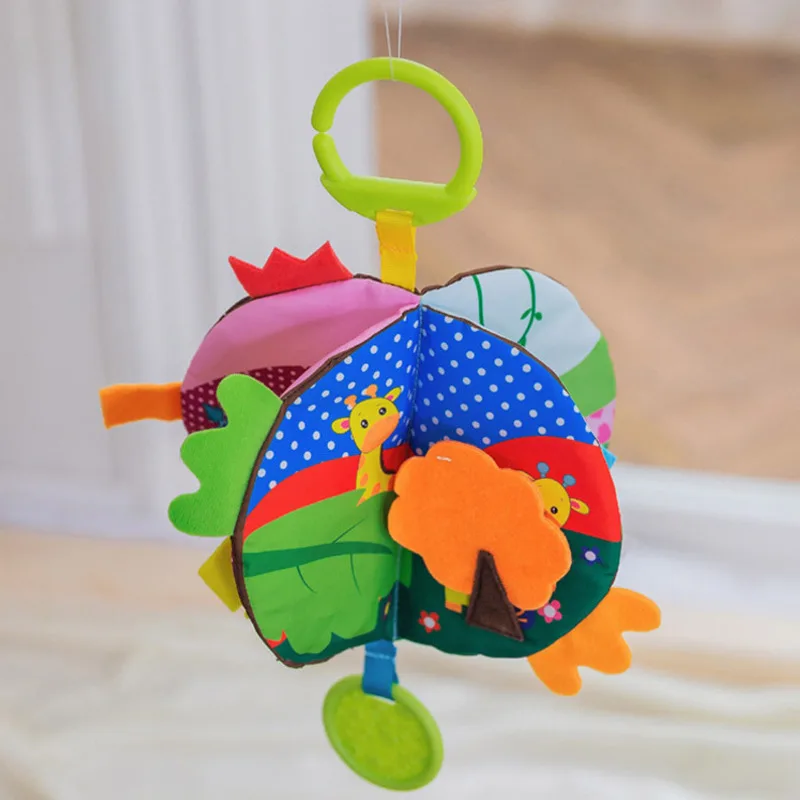 8 Pages Baby Educational Cloth Book Rustling Coloring Infant Learning Toys For Children Toddler Stroller Rattle Hanging Baby Toy