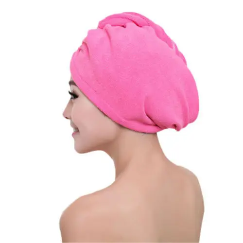 Новейшая микрофибра после душа для сушки волос, обертывание для женщин, девушек, Дамское полотенце, быстросохнущая шапка для волос, шапка-тюрбан, повязка на голову, купальные инструменты - Цвет: Rose Red