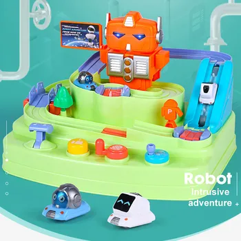 

Parent-Child Interactive Adventure Game Inertial Vehicle Railway Baby Educational Toys Car Robot Table Games Boy Girl Puzzles