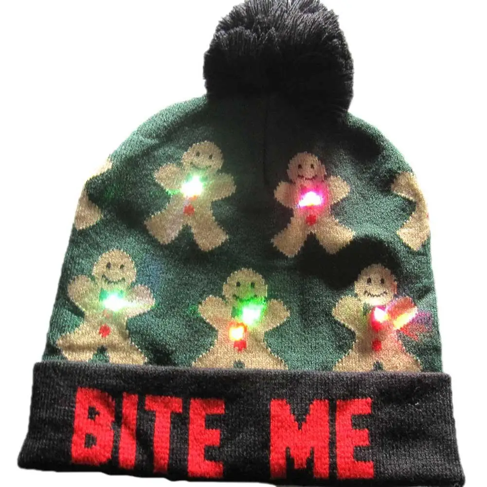 Год, светодиодный светильник, рождественские шапки, вязаный свитер, Рождественский светильник, вязаная шапка для детей и взрослых, для рождественской вечеринки - Цвет: 21