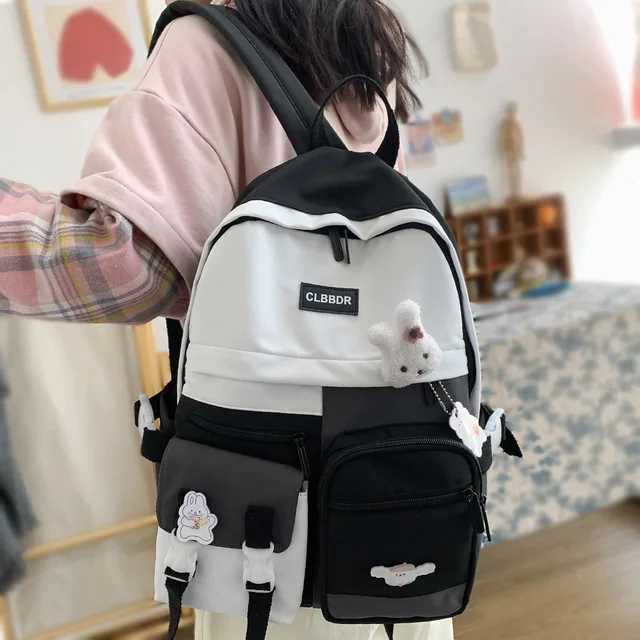 Kawaii Girl Harajuku Backpack Women Waterproof School Bag College Student Nylon Backpack Cute Book Female Bag Trendy New Fashion 1