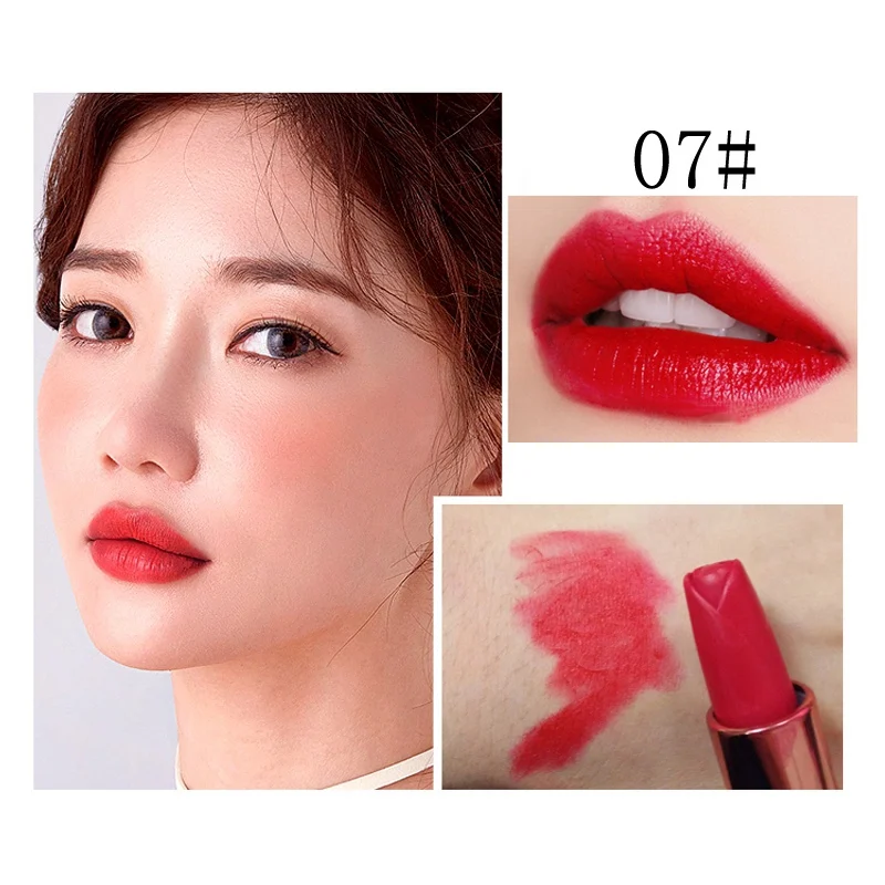 Be A Confident Woman Flower Shape Matte Lipstick Makeup Lips Smooth Moisturizer Nourishing Lipstick Make up Lip Stick Cosmetics - Цвет: 7