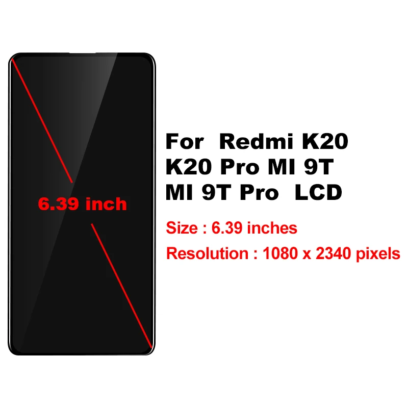  Super AMOLED LCD For Xiaomi Redmi K20 Pro LCD Display Touch Screen Digitizer Assembly Replace Parts