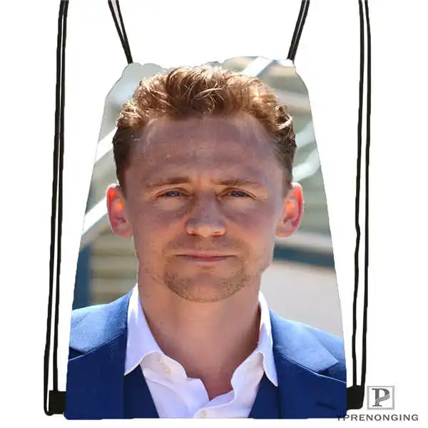 Пользовательские Tom_Hiddleston_Cannes@ 01-походная сумка на шнурке милый рюкзак для детей(черная спинка) 31x40 см#180611-01-36 - Цвет: Drawstring Backpack