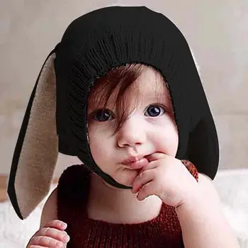

Children's Hat Autumn Winter Toddler Knitted Hats For Kids Girls Rabbit Long Ear Hat Baby Bunny Beanie Caps Photo Props