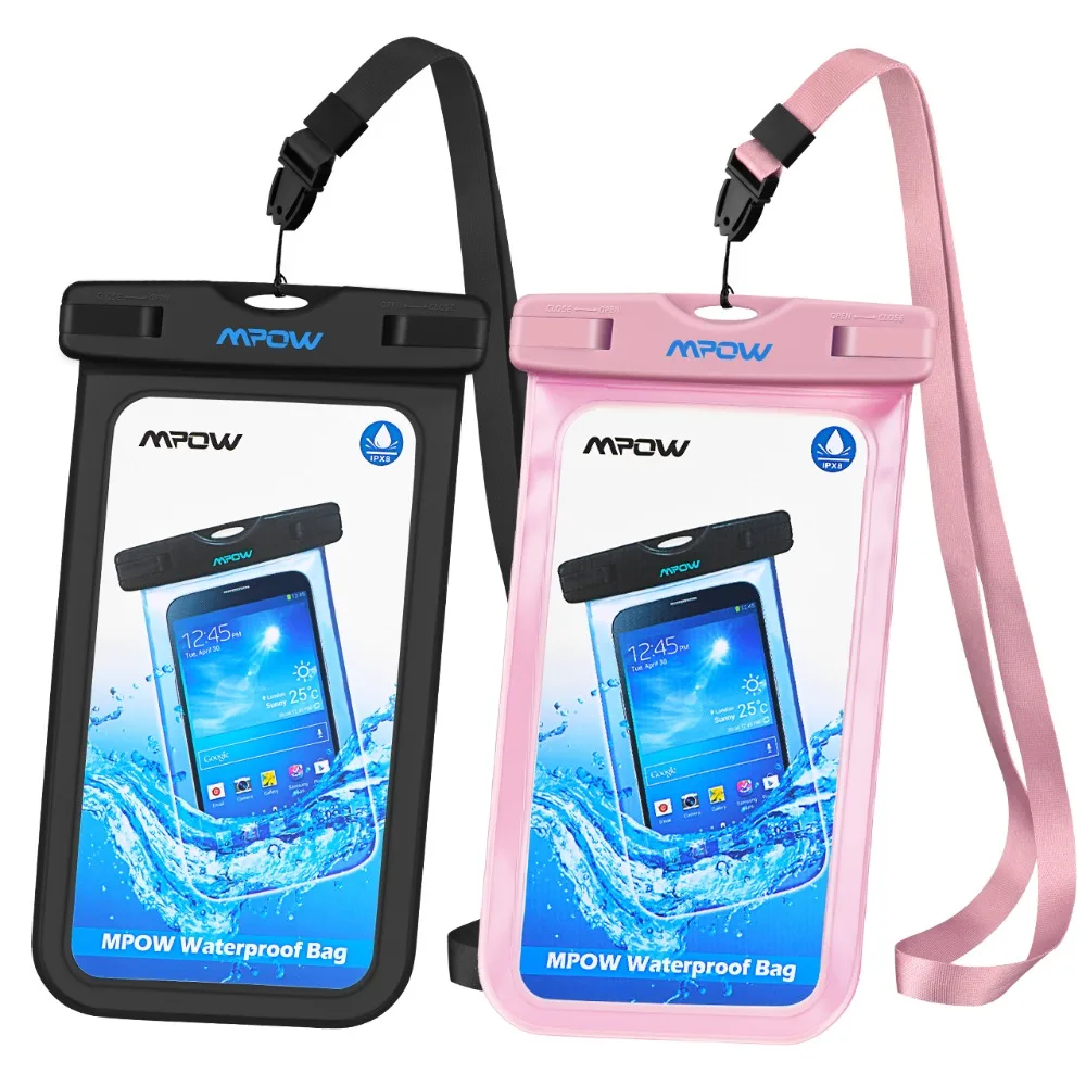 2 Pack Mpow IPX8 Waterproof Universal 6 inch Waterproof Phone Pouch Bag Sensitive Screen-Touch Cheapest Pouch For iPhone X87 (11)