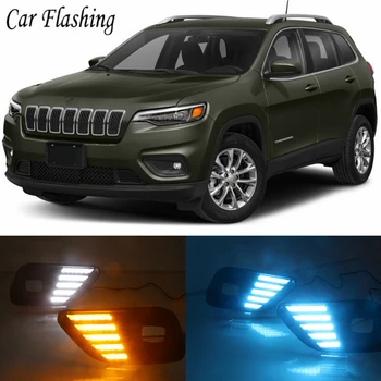 

Car Flashing LED Daytime Running Light For Jeep Cherokee 2019 2020 Car Accessories Waterproof ABS 12V DRL Fog Lamp Decoration