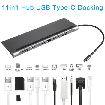 

USB-C Splitter USB HUB C HUB to Multi USB 3.0 RJ45 HDMI Adapter Dock USB-C Type C 3.1 USB C HUB for MacBook Pro Huawei Samsung