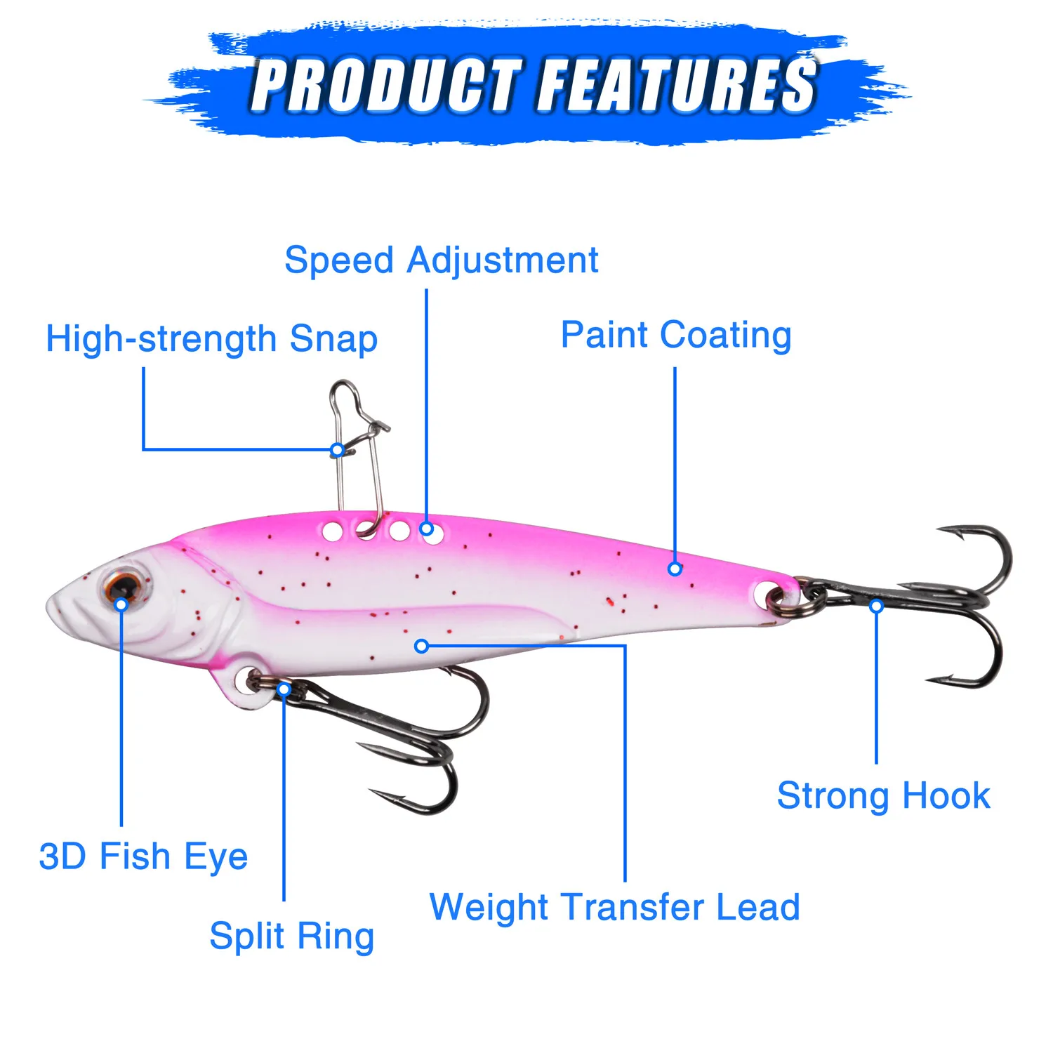 5 stücke Metall VIB Köder Vibe Angeln Jigging Löffel Harte Metall Klinge Köder Bass Angeln Lockt Swimbait für Bass Walleye forelle locken – Detail 3