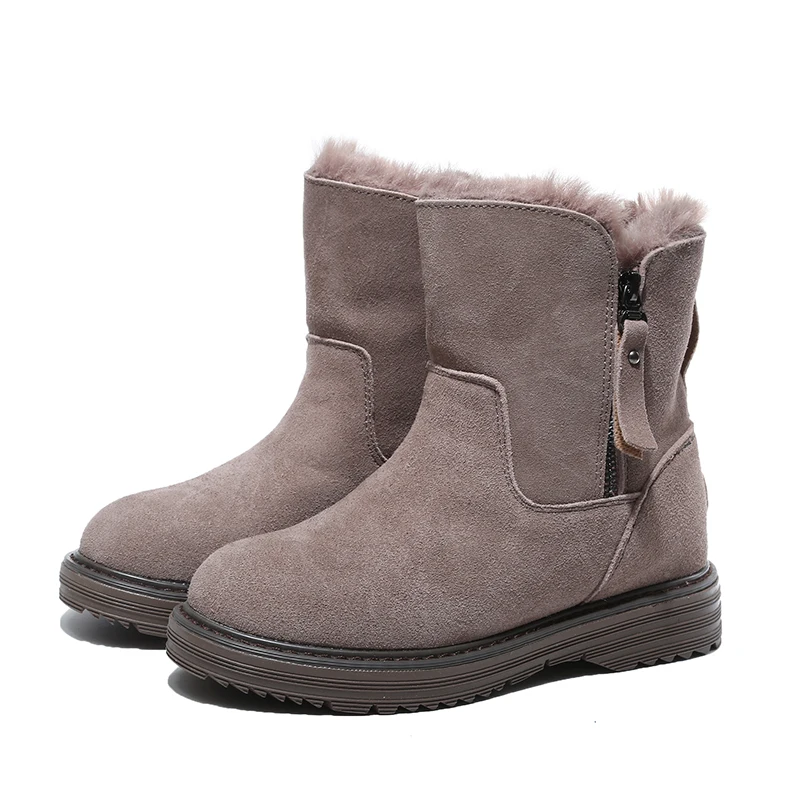 PEIPAH/женские зимние ботинки; женская обувь из натуральной кожи; женские ботильоны; женская обувь на плоской резиновой подошве; botas mujer invierno; - Цвет: 1