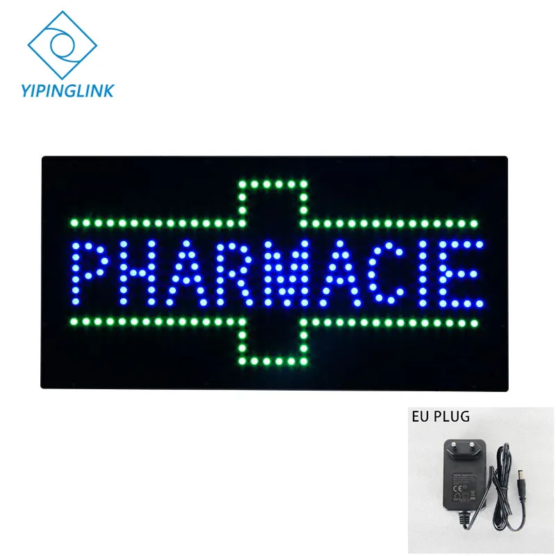 PHARMACIE-EU PLUG 30x60 см пользовательские неоновые вывески, реклама, мигающий светодиодный дисплей, Тяговая цепь для управления, для помещений, горячая Распродажа - Мощность в ваттах: PHARMACIE-EU PLUG