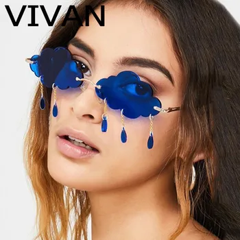 

Q2039 Rimless Sunglasses Women Luxury Brand Design Alloy Frame Sun glasse Gradient Black Lens Men Glasses Eyeglasses UV400