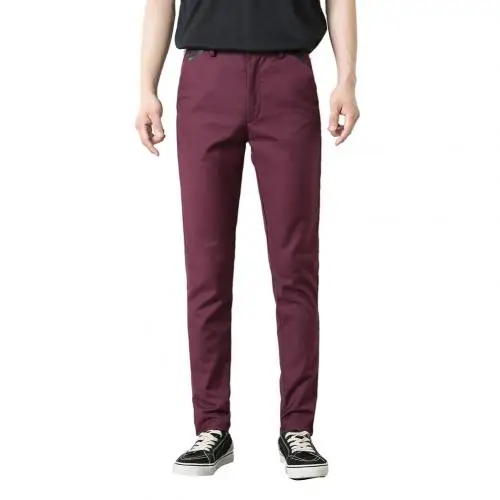 Умный повседневный костюм Серж брюки формальное платье брюки Slim Fit Карандаш Брюки деловые мужские брюки минималистичный деловой костюм брюки - Цвет: Красный