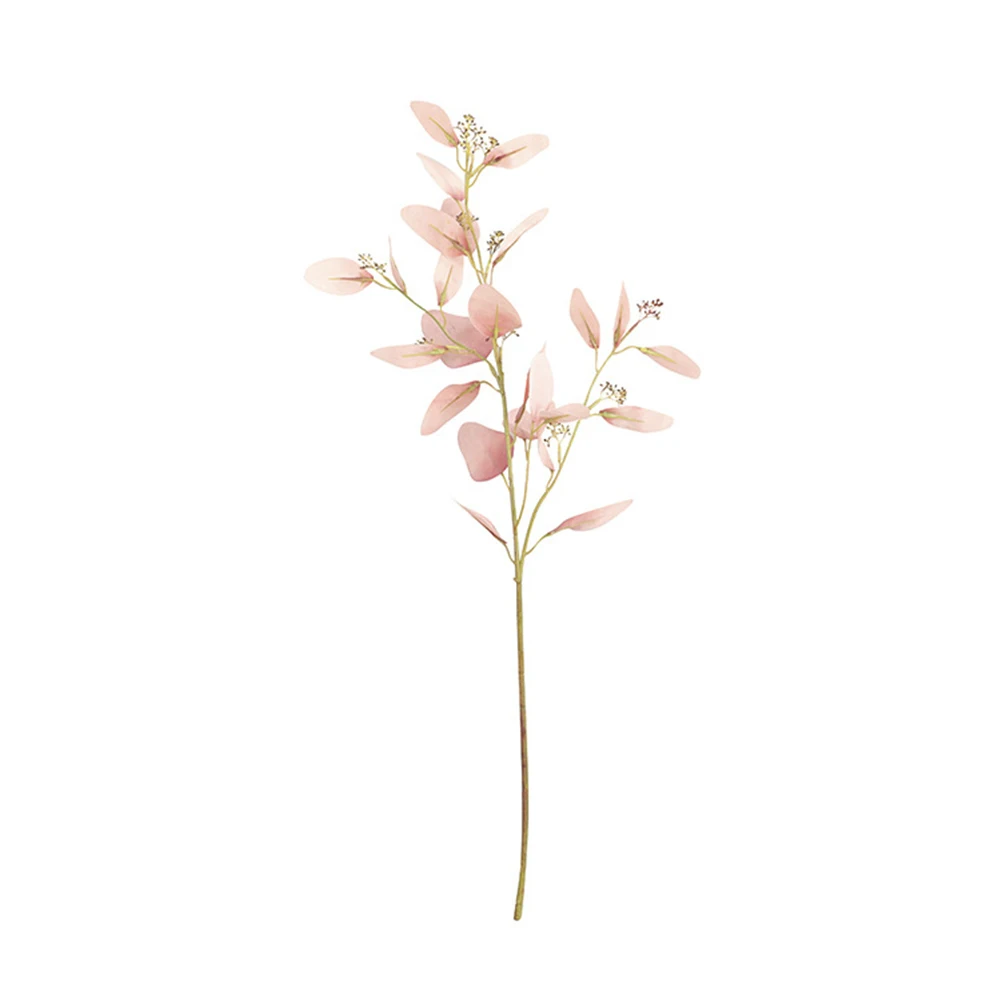 Pink Искусственные листья эвкалипта, ветви цветов, имитация зеленого растения, настоящий искусственный цветок для дома, свадьбы, вечеринки, украшение для рабочего стола - Цвет: Pink