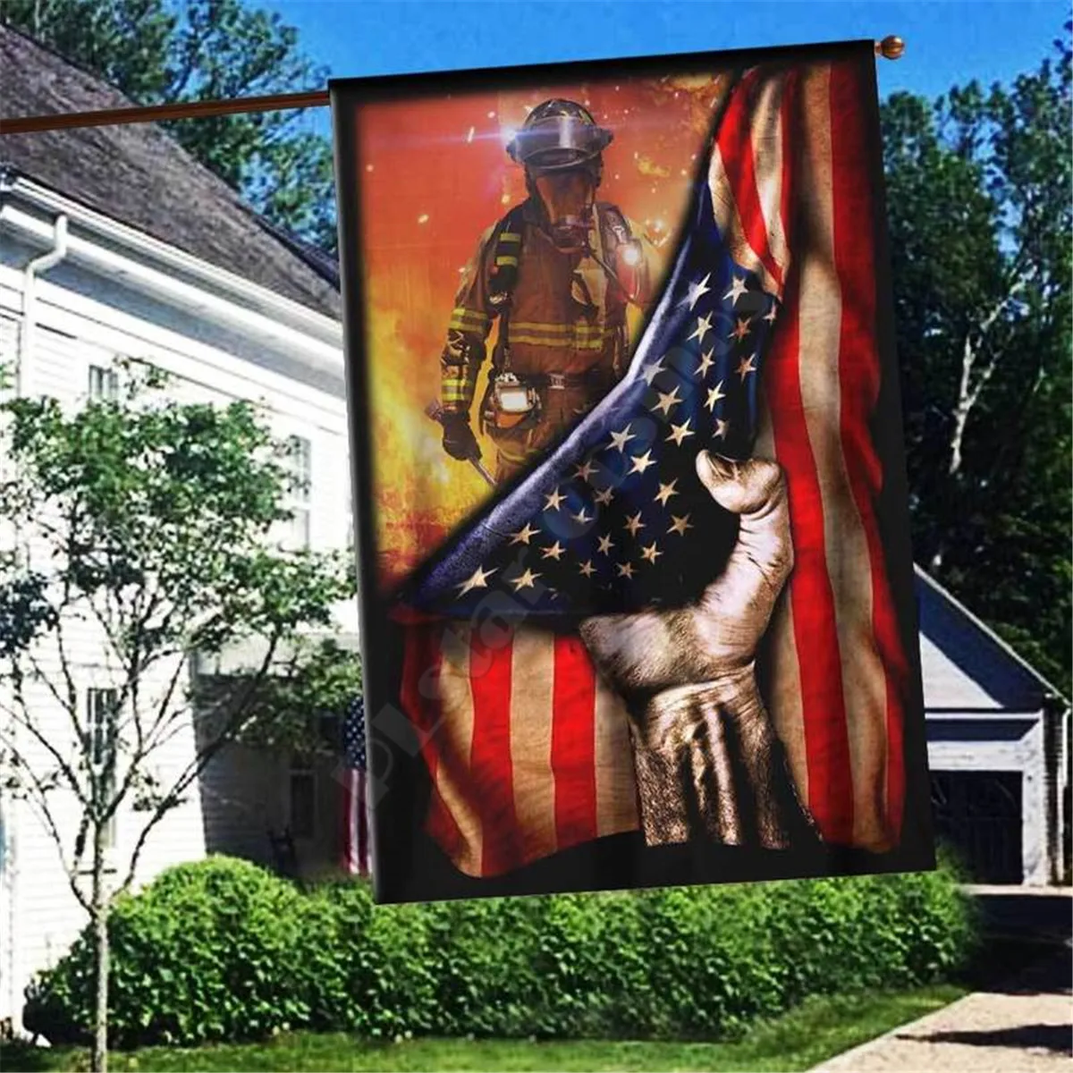

Firefighter Flag 3D Full Printing Garden Flags Hanging House Decoration Double-sided Printing