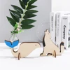 Animals LED Night Light Wood Acrylic Table USB Lights Decorate For Children Baby Kids Bedside Lamp Pelican Sirius Whale Toucan 4