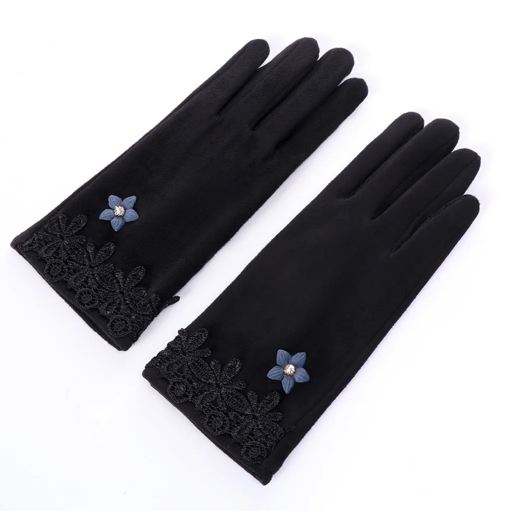 Модные женские наручные перчатки с сенсорным экраном, зимние теплые флисовые перчатки с кроличьими ушками, толстые перчатки