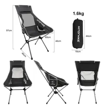 Outdoor Moon Chair Lightweight Fishing Camping BBQ Chairs Portable Folding Extended Hiking Seat Garden Ultralight 접는 의자 2