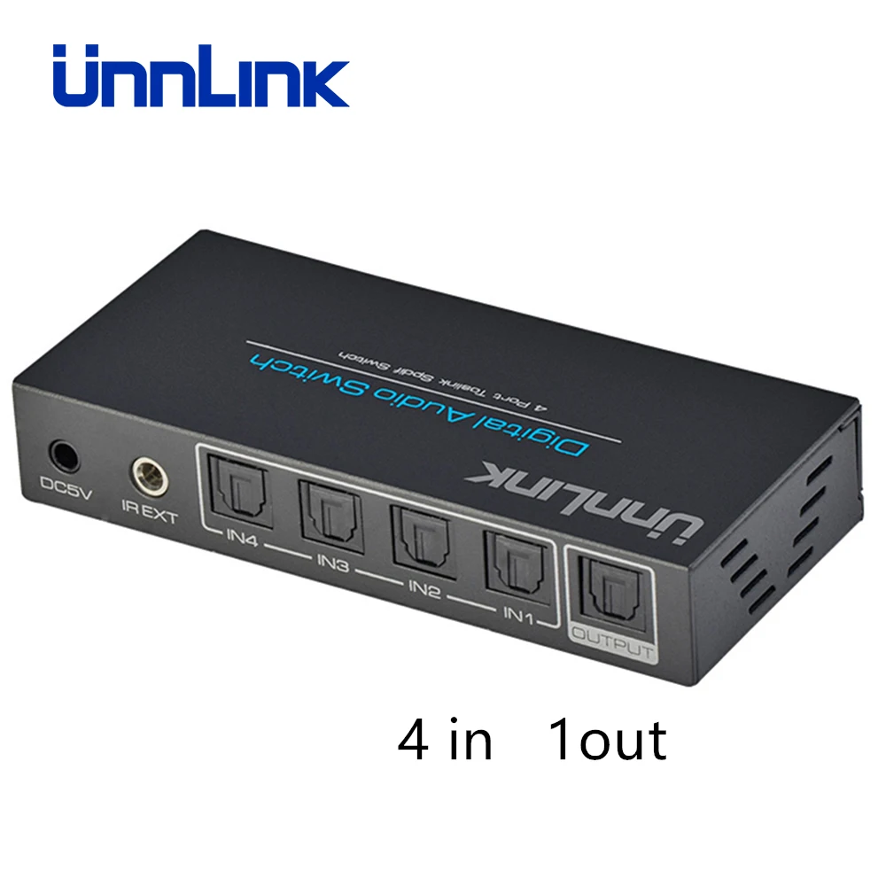 Unnlink HIFI 5 1 SPDIF селектор Toslink коммутатор 4X1 оптический DTS AC 3 аудио 4 в выход для