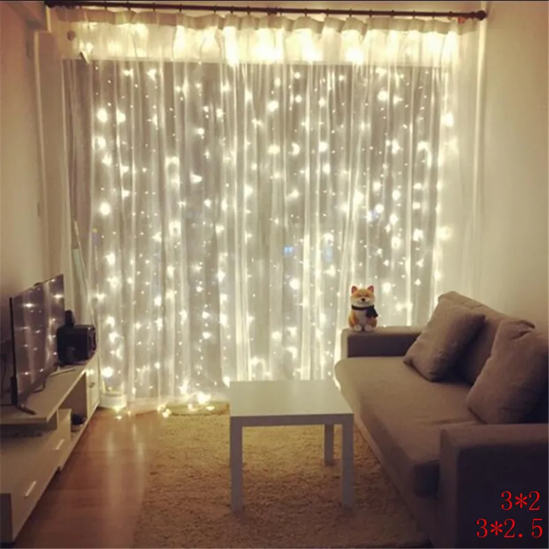 

AC220V 3M width x 2M Height 180LED Christmas Garlands String Christmas Light Party Garden Wedding Decor Curtain fairy Lights