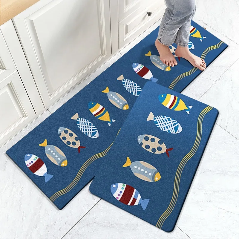 

Kitchen Leather Floor Pad Non-Slip Non-Wash PVC Oil Waterproof can Be Scrubbed Pad Feet Into door pad floor Pad To Clean