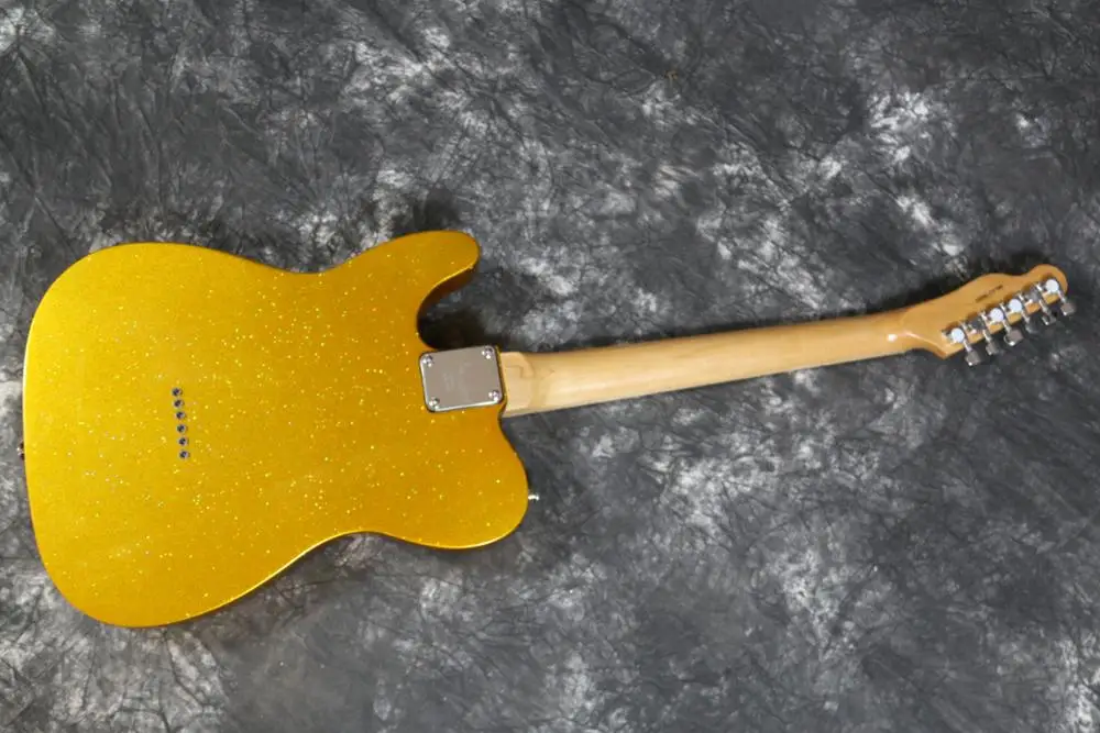 Высококачественная Золотая блестящая гитара ss pickups Кленовая Шея Гитара Электрический хром гитара профессиональная