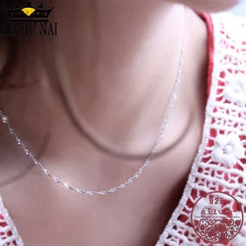 

925 sterling silver Wave chain Water Wave necklace Women's Korean Fashion basis necklace Wholesale Advanced Unique Technology