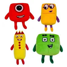 Nombres de blocs en peluche, jouets éducatifs, figurines de dessin animé, cadeaux pour enfants
