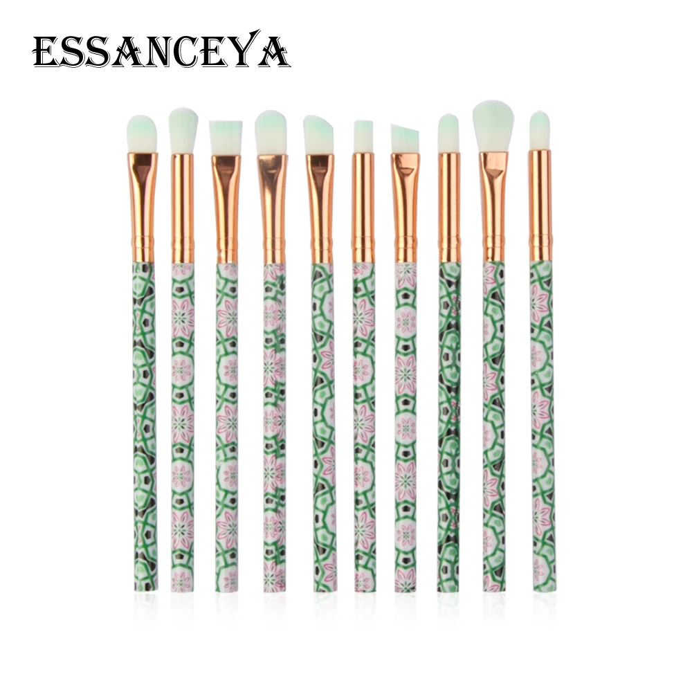10PCS-green ESSANCEYA набор кистей для макияжа 7/10 шт. многофункциональный макияж под макияж, кисть для консилера, кисть для теней Набор Мини Косметическая Кисть для макияжа инструмент - Handle Color: 10PCS-green