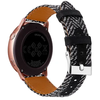 

For Samsung Galaxy Watch Active Canvas Nylon Leather Smartwatch Strap Breathable WatchBand Fit Wrist Smart Accessories For Girl