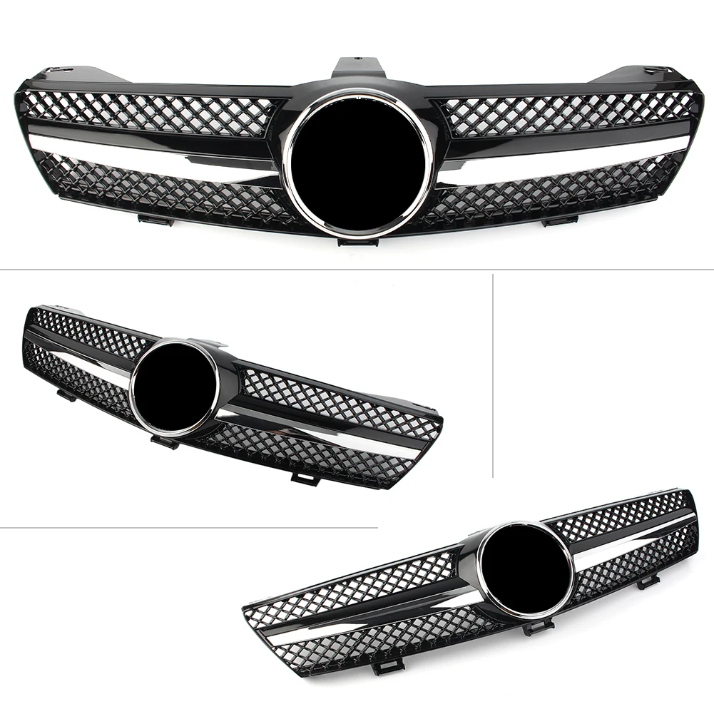 

Car Front Bumper Grille ABS Upper Mesh Grill For Mercedes Benz W219 CLS500 SLS600 CLS Class 2004 2005 2006 2007 Chrome Black
