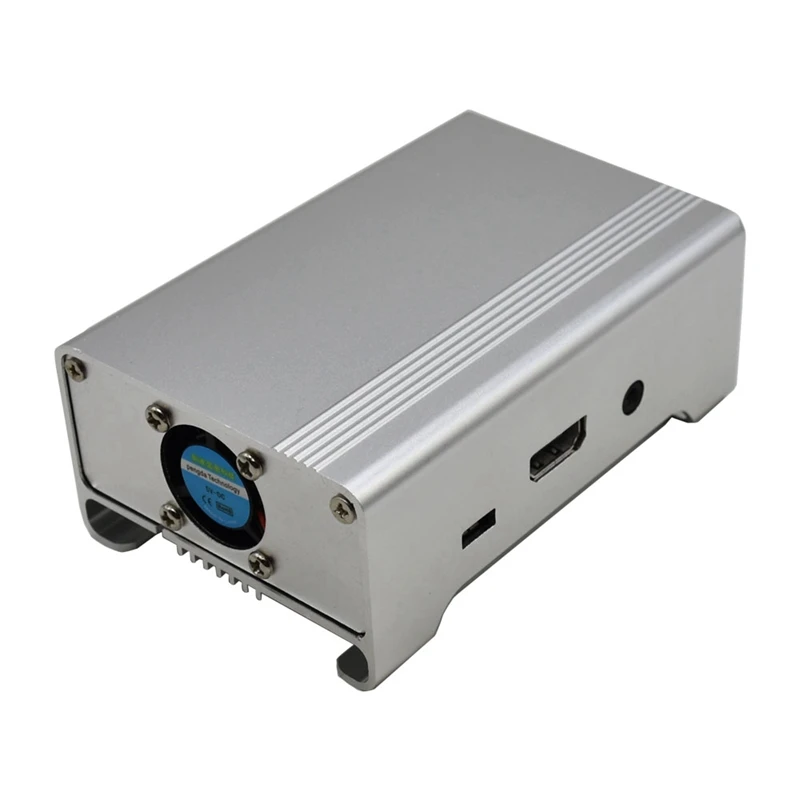 Aluminum Alloy Protective Case With Cooling Fan Heatsink Kit For Raspberry Pi 3B(Silver