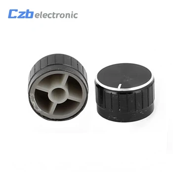 

10pcs Black Potentiometer Knob Cap Inner 6mm 17x21mm Volume Adjustment Rotary Switch Aluminum