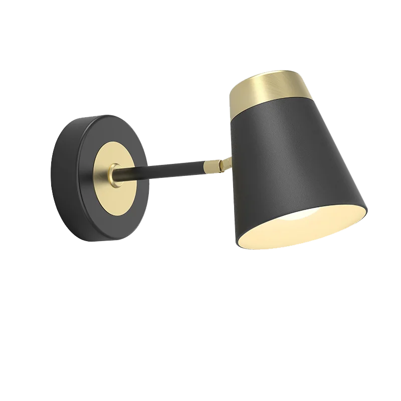 

Luxury Wall Light Brushed Black and Golden Wall Lamp Bedroom Study Led Fixture Modern Decorative Wall Lamps
