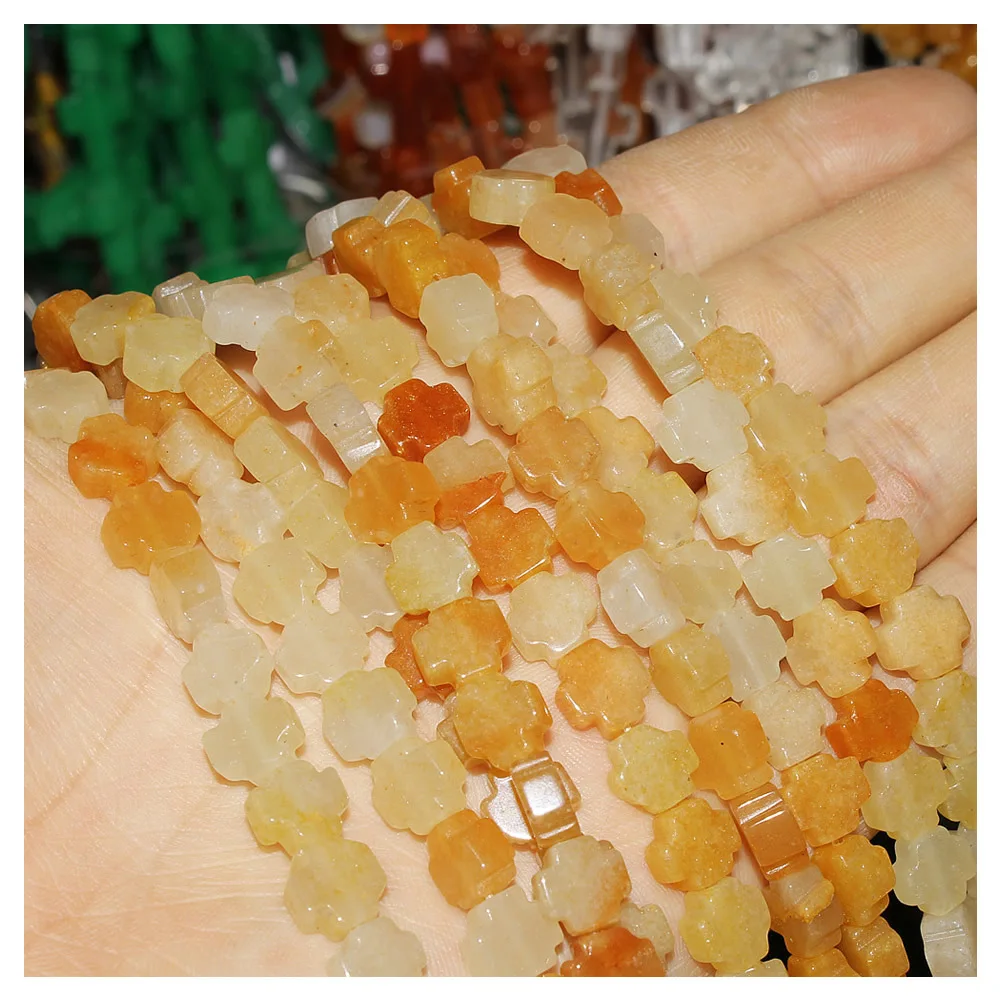 8 X8 X 4mm  Natural Semi Precious Stone Loose Beads Strand Cross Shaped Beaded Semi-finished DIY Bracelet Necklace Accessories