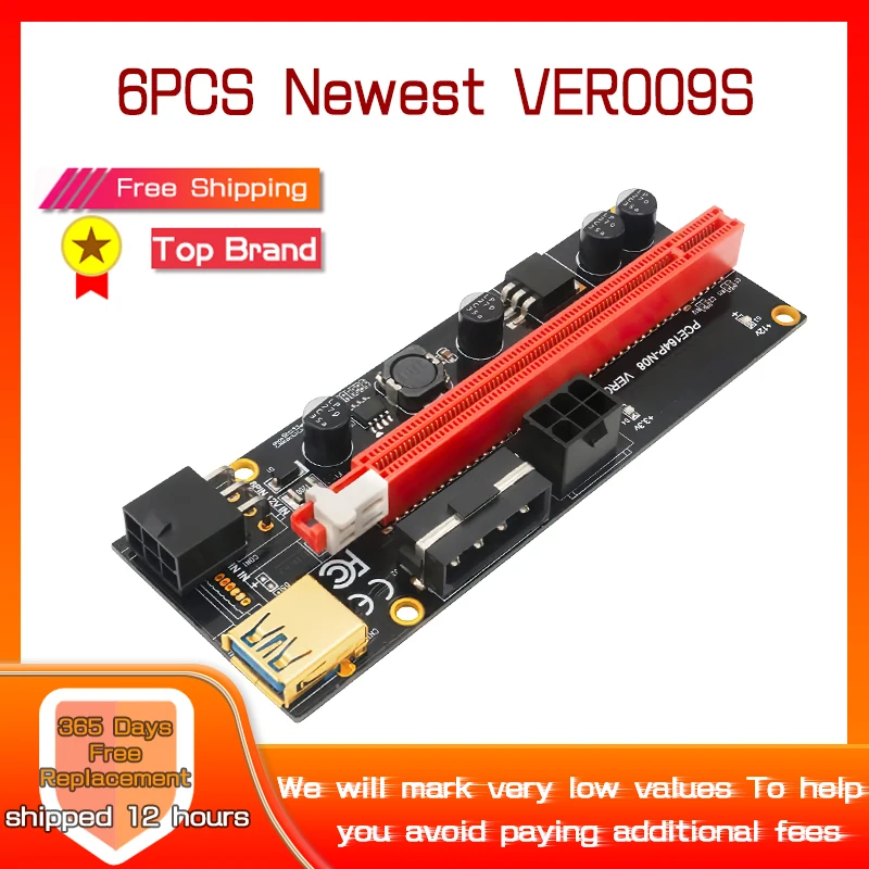 Переходник VER009 USB 3.0 PCI-E Райзер для видеокарты Экспресс 1X 4x 8x 16x адаптер SATA 15pin к 6pin