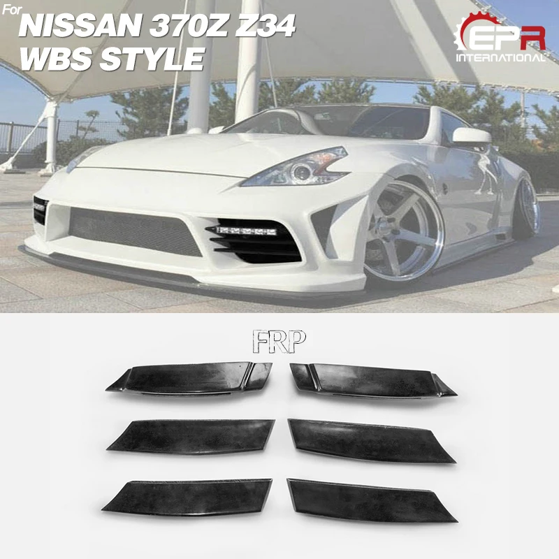 УГЛЕРОДНЫЙ передний воздухозаборник для бампера для Nissan 370Z Z34(2009+) WBS стиль стекловолокна/FRP холодный Впускной воздуховод обшивка корпуса Комплект для 370Z гонок