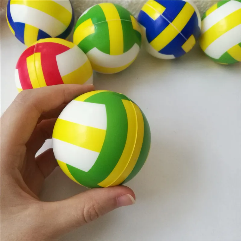 12 шт. 6,3 см Анти шар для снятия стресса в полоску Волейбольный мяч мягкая резиновая губка из полиуретановой пены игрушки для мальчиков