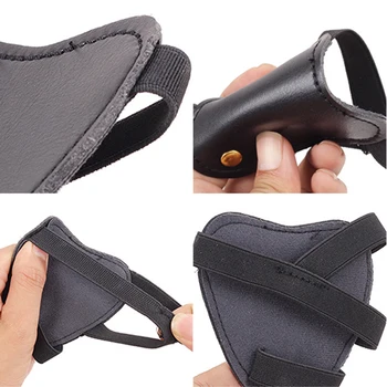 

Left Hand Archery Hand Guard Protector Black Microfiber leather Lightweight