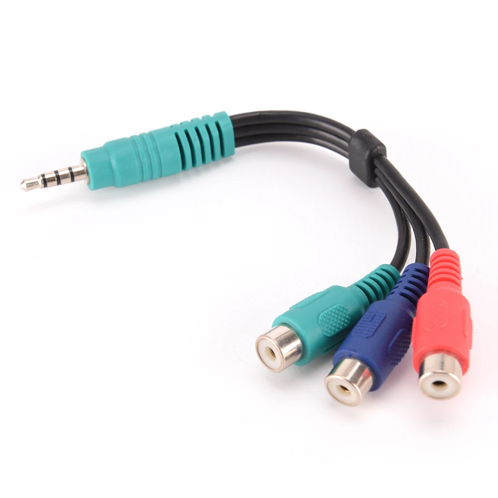 Оптовая продажа высокоскоростной 0 8 мм штекер на 3 RCA разъем адаптер аудио