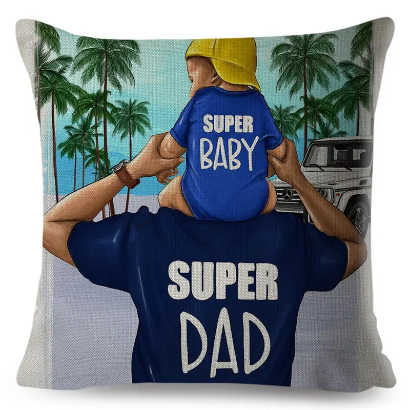 26 Модная Милая мультяшная Подушка Super Mama 45*45 см, наволочка, наволочка, чехол для подушки, домашний декор, супер Чехол для мамы, дивана, льняная, для папы - Цвет: 26