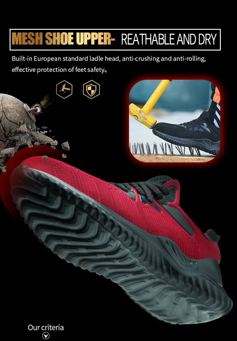 Litthing New Breathable Work Shoes Men's Anti-smashing And Anti-piercing Steel Head Wear-resistant Non-slip Solid Safety Shoes