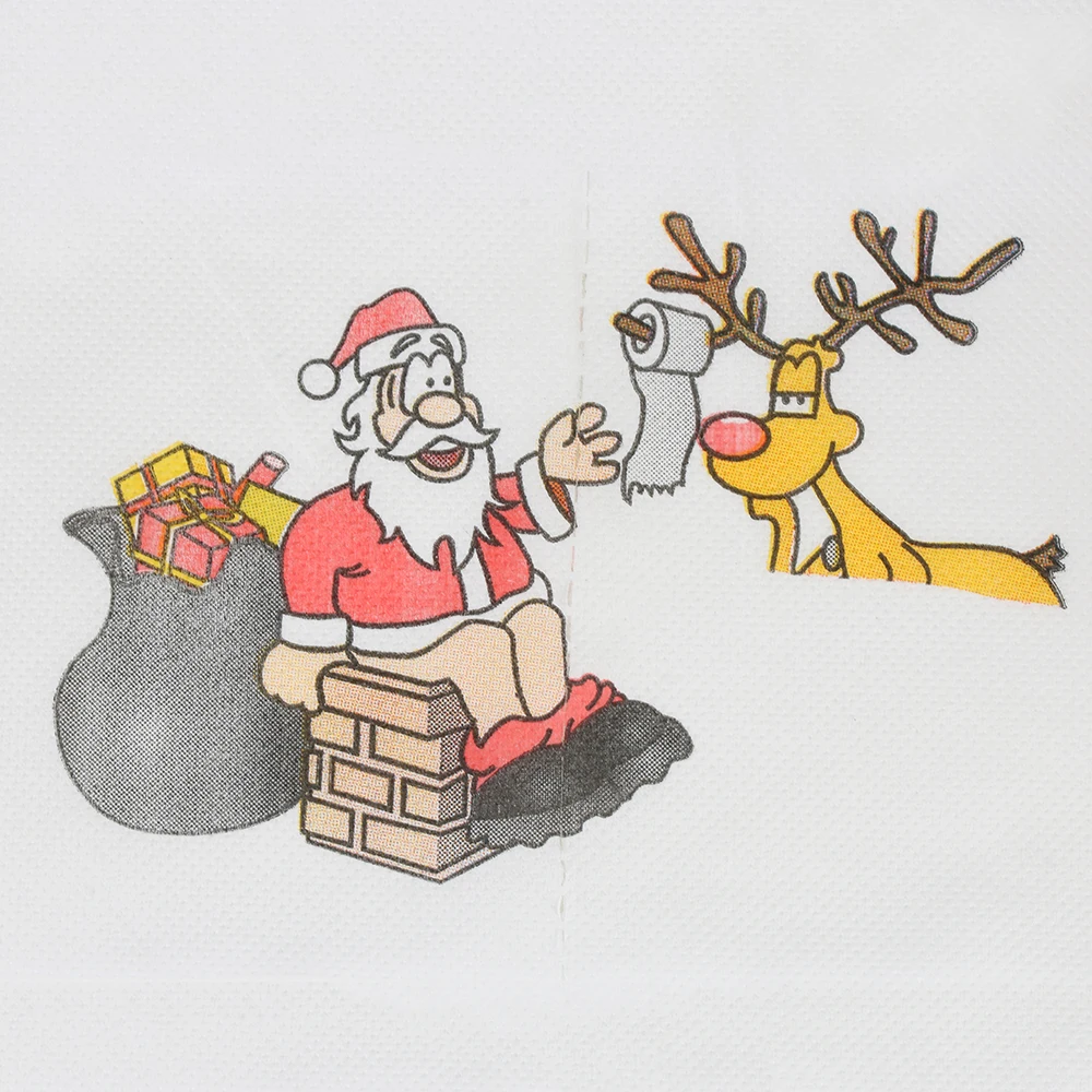 1 рулон горячей рождественской туалетной бумаги Санта-Клауса, домашний банный гигиенический рулон ткани для гостиной, рождественские принадлежности, товары для дома