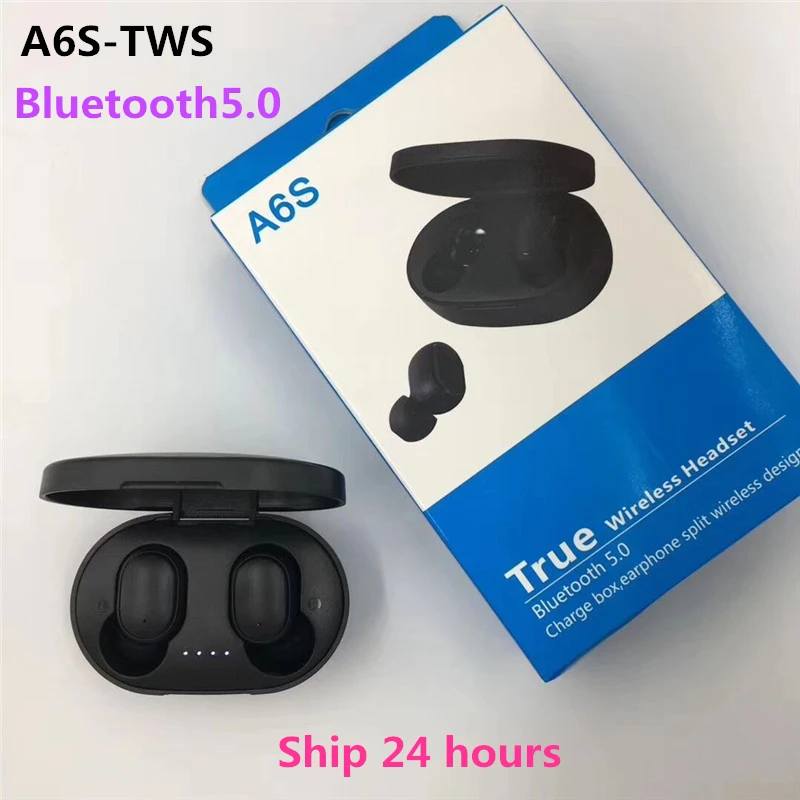 A6S TWS Hifi Wireless Headphones Bass Bluetooth 5.0 Earphones Gaming Headset Sport Earbuds for all huawei redmi xiaomi phones