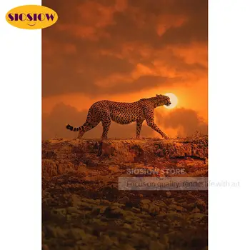 

diy 5d diamond painting leopard diamond embroidery wild animal full square resin cross stitch kit for home decoration